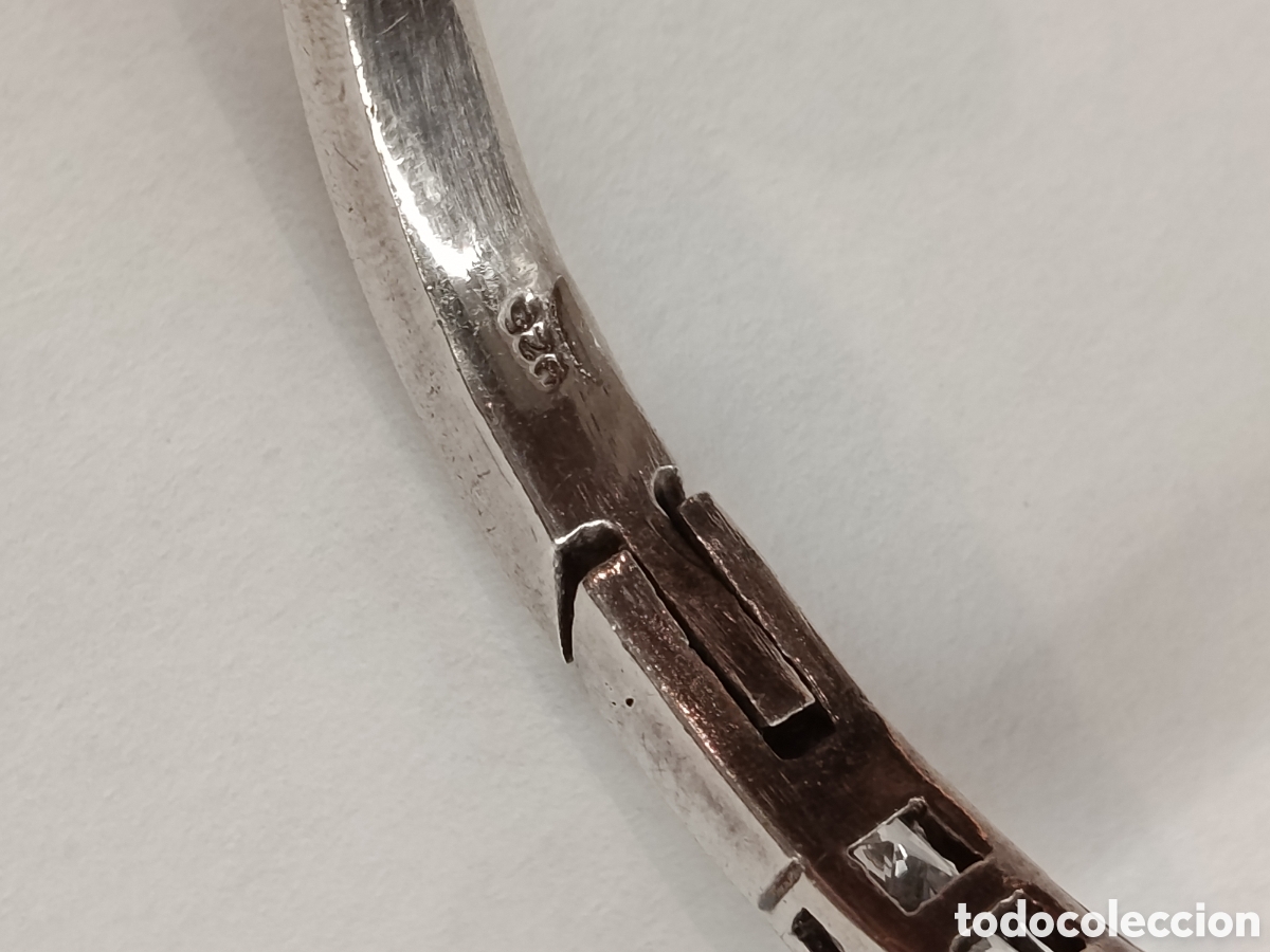 Joyeria: Pulsera r&iacute;gida de plata y circonitas. Plata 925 - Foto 5