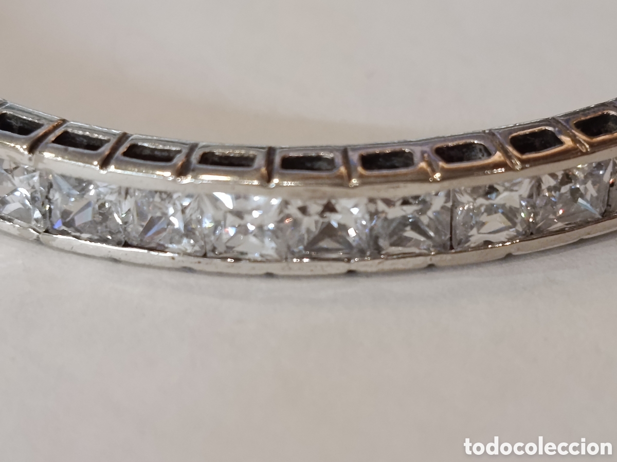 Joyeria: Pulsera r&iacute;gida de plata y circonitas. Plata 925 - Foto 7