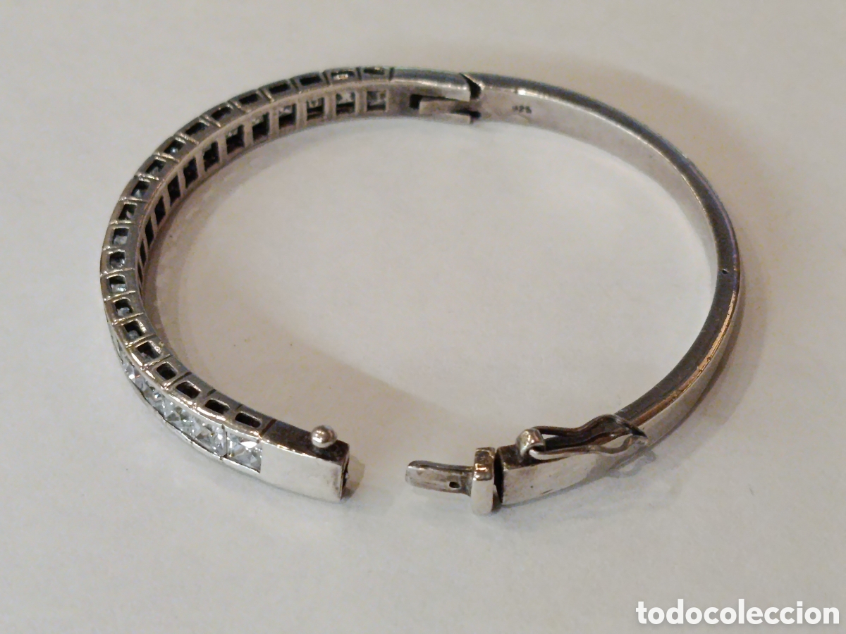Joyeria: Pulsera r&iacute;gida de plata y circonitas. Plata 925 - Foto 9