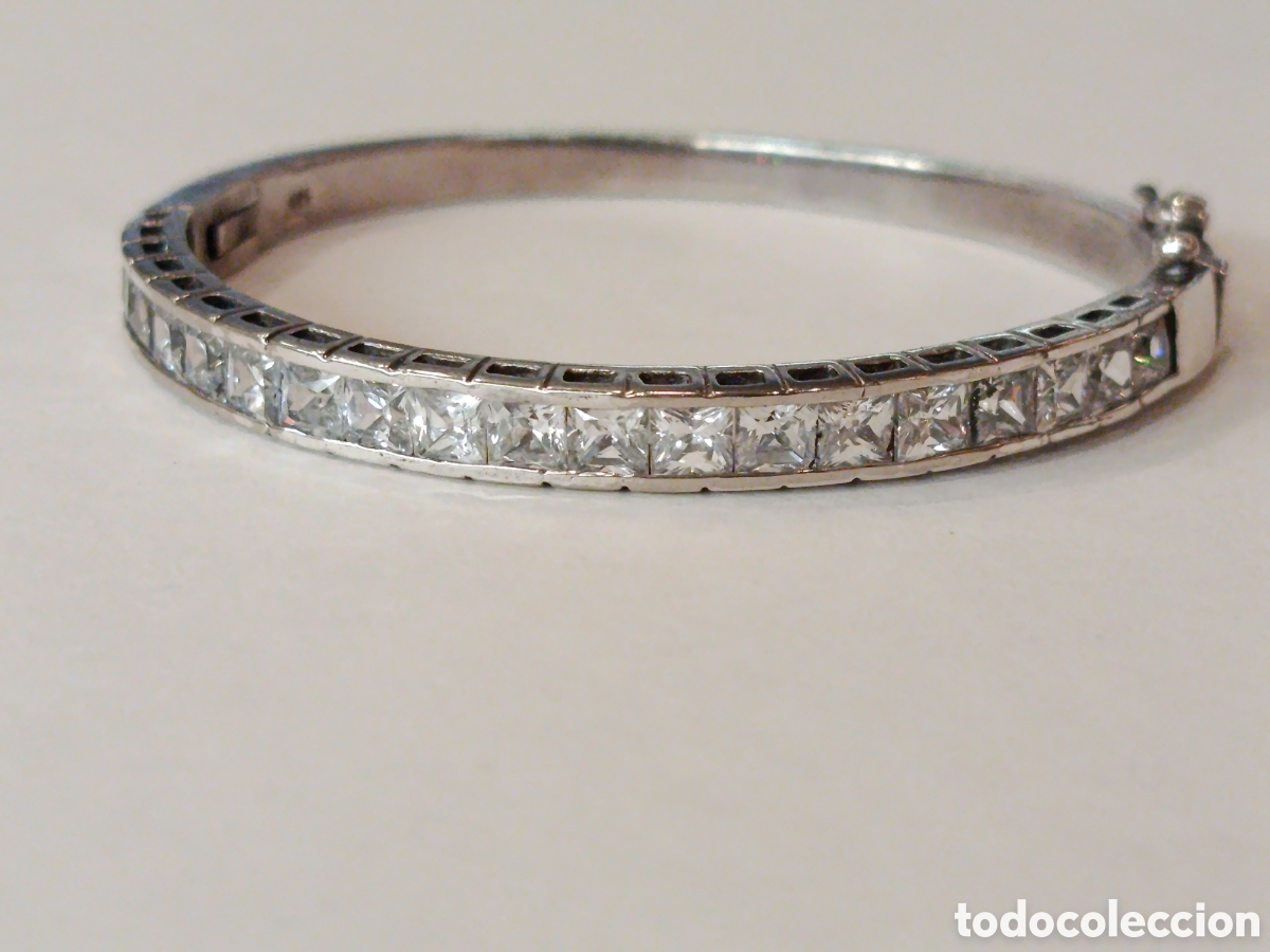 Joyeria: Pulsera r&iacute;gida de plata y circonitas. Plata 925 - Foto 10
