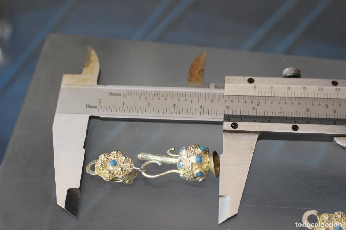 Joyeria: 02. Pendientes bereberes en plata y turquesa. - Foto 6