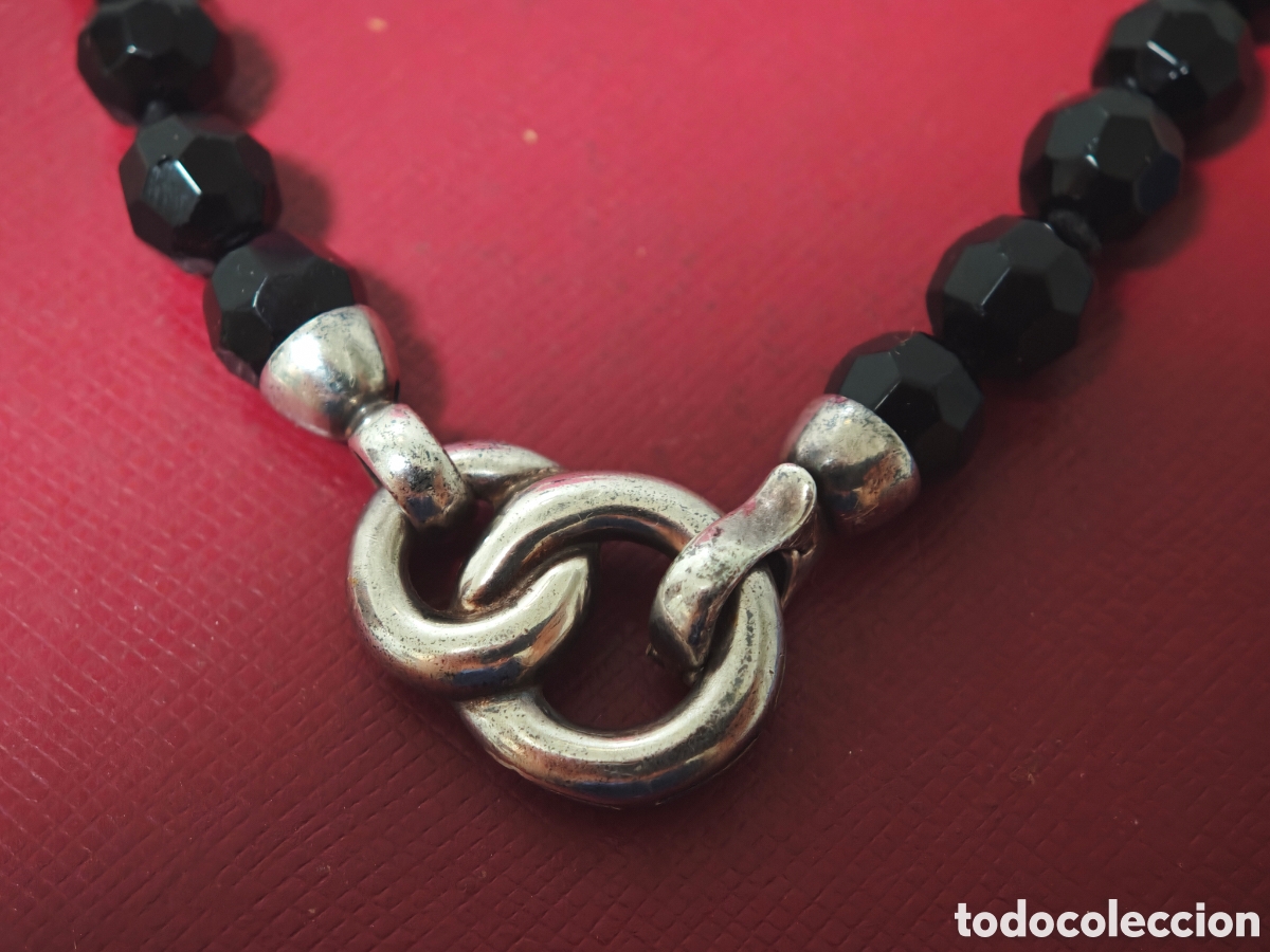Joyeria: COLLAR ONIX PIEDRAS TALLADA CIERRE PLATA