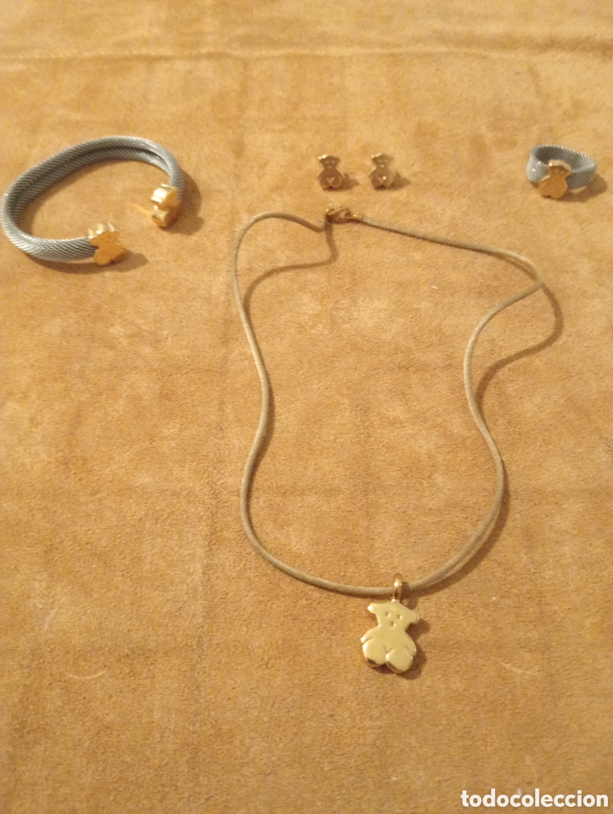 Joyeria: Conjunto Tous completo ositos &ndash; Collar + Pendientes + Anillo + Pulsera (acero y oro)
