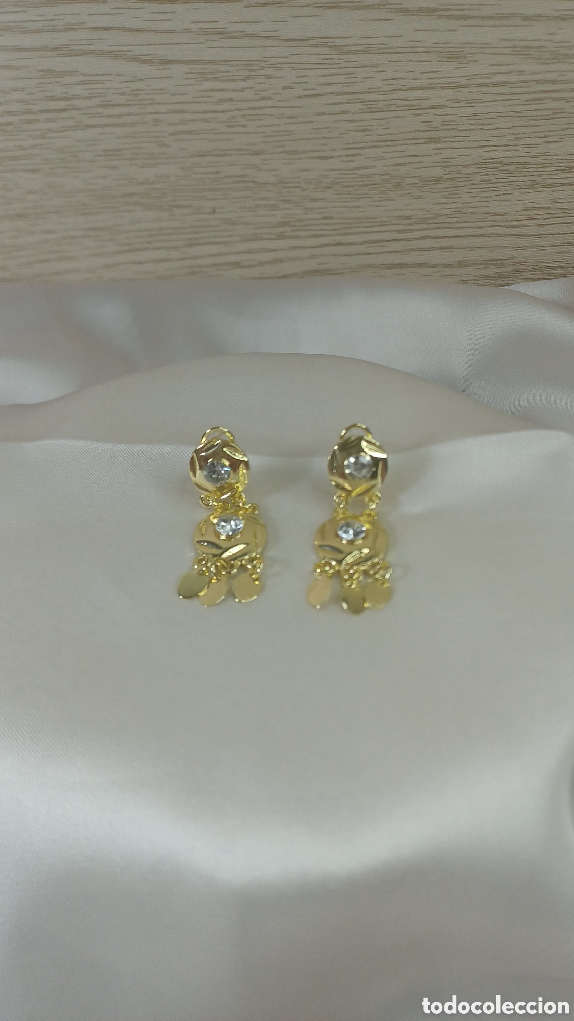 Joyeria: Pendientes Sem&aacute;foro Chapado Oro 18 k Circonitas Cubanitas