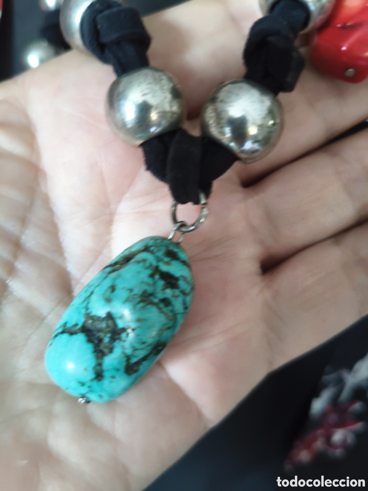 Joyeria: Collar largo con piedras de coral y turquesas - Foto 3