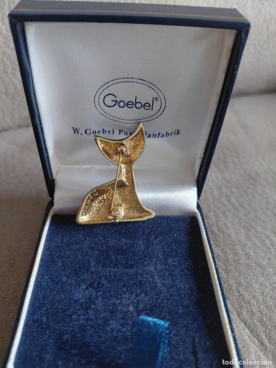 Joyeria: Broche vintage GOEBEL Rosina Wachtmeister &ndash; Gato esmaltado &ndash; Firmado &ndash; Caja original