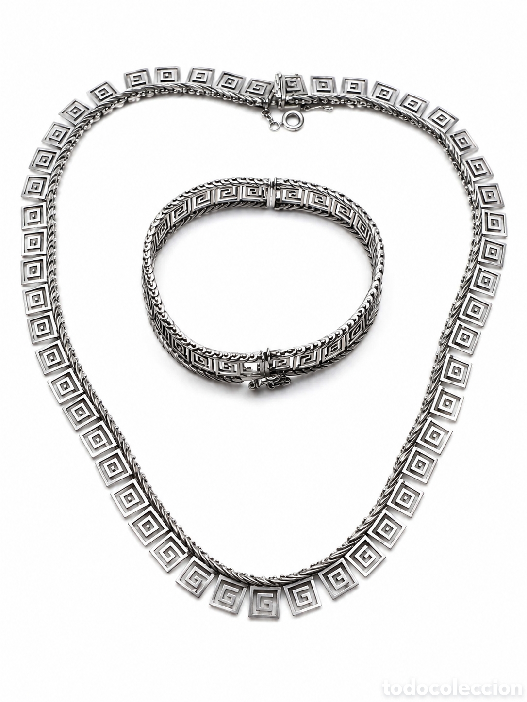 Joyeria: ESPECTACULAR JUEGO DE COLLAR Y PULSERA EN PLATA 925 &ndash; DISE&Ntilde;O MEANDRO / GREEK KEY