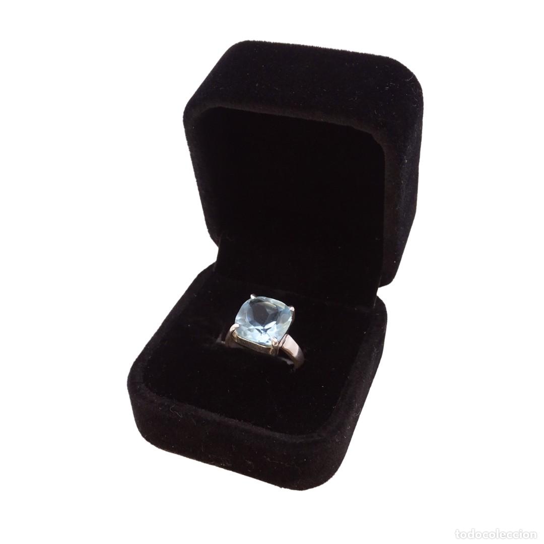 Joyeria: Anillo / sortija, aguamarina y plata de ley 925, s. XXI - Italia
