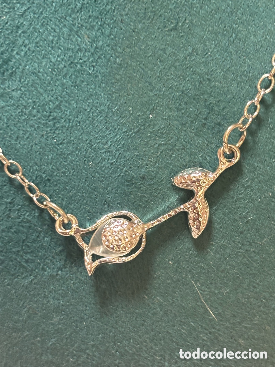 Joyeria: Cadena plateada con amapola