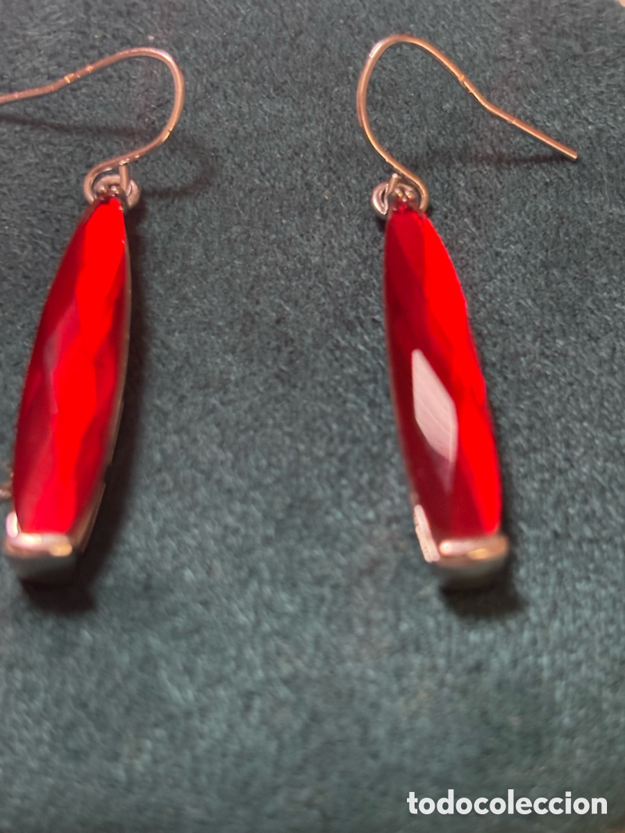 Joyeria: Pendientes con cristal rojo - Foto 2