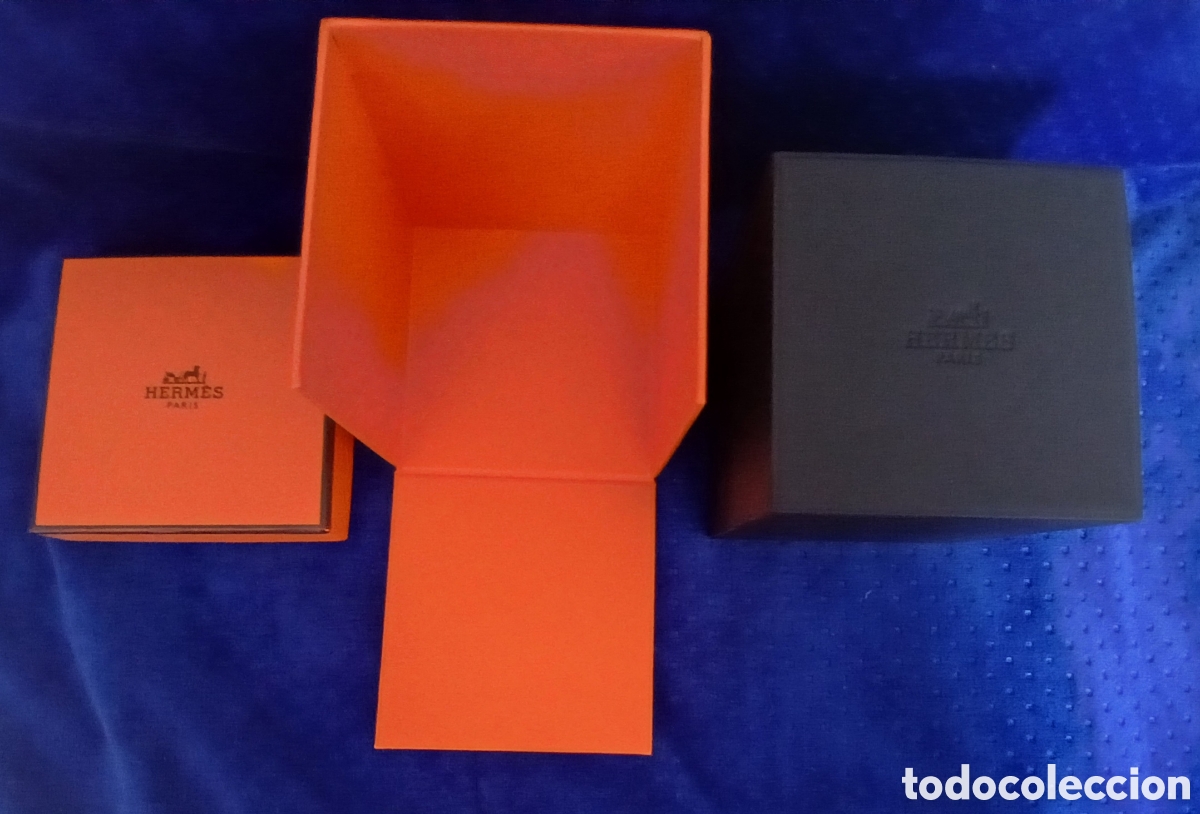 Joyeria: Set Completo De Embalaje Herm&egrave;s Paris Reloj De Pulsera Caja Cubo Naranja Y Estuche Interior Marr&oacute;n C