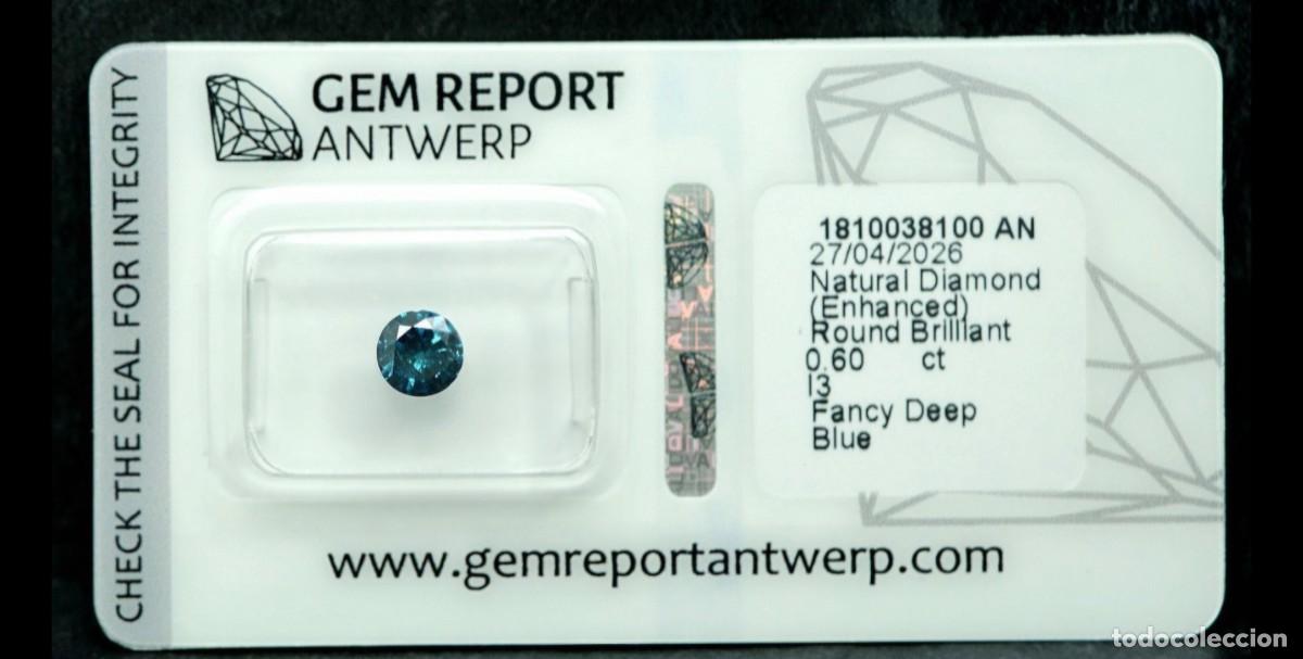 Joyeria: Diamante natural 0,60ct Fancy deep blue