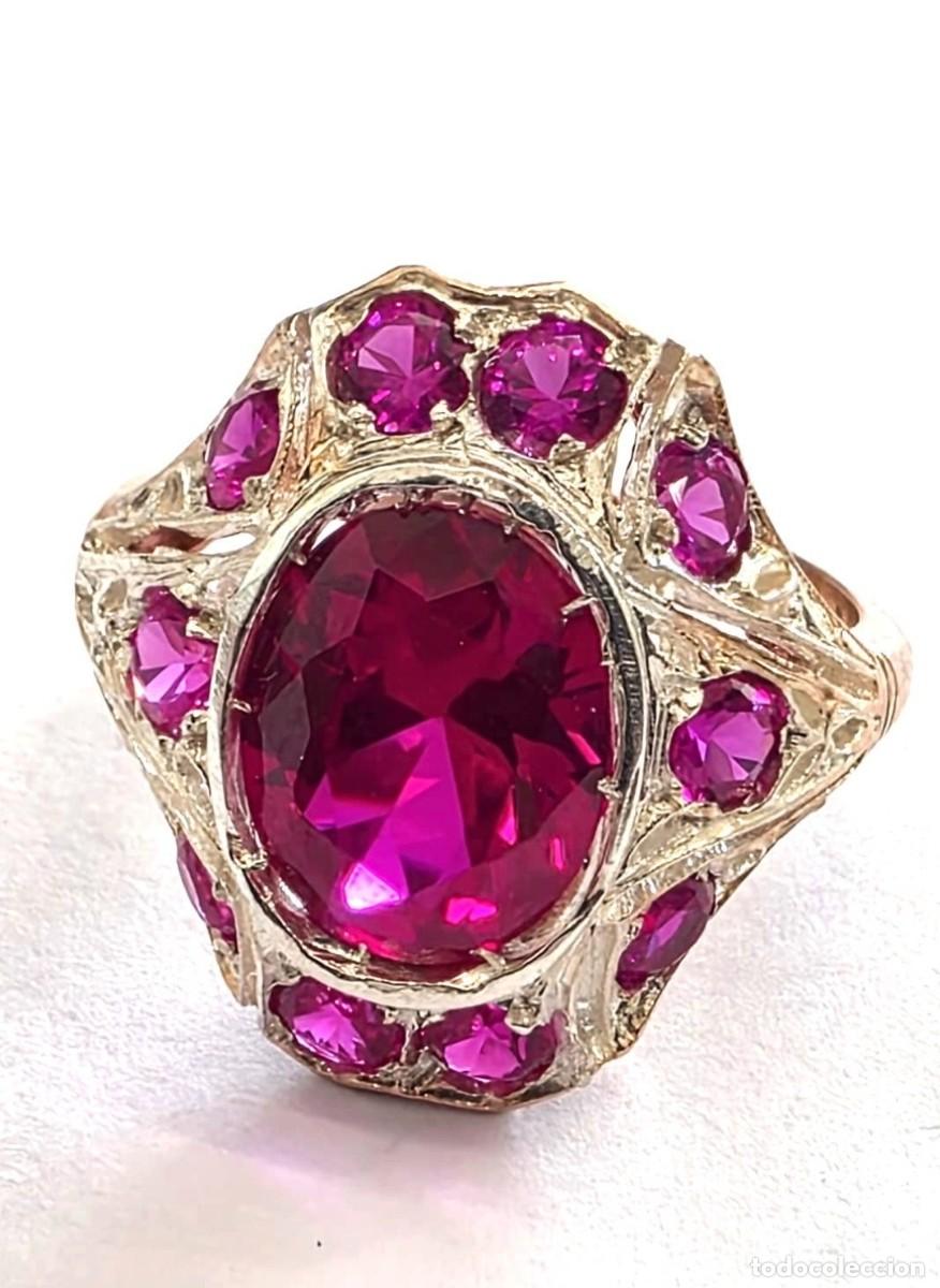 Joyeria: Anillo oro 8kt con espinelas