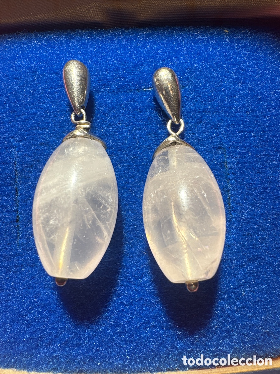 Joyeria: Pendientes plata de ley 925 y cuarzo (A4)