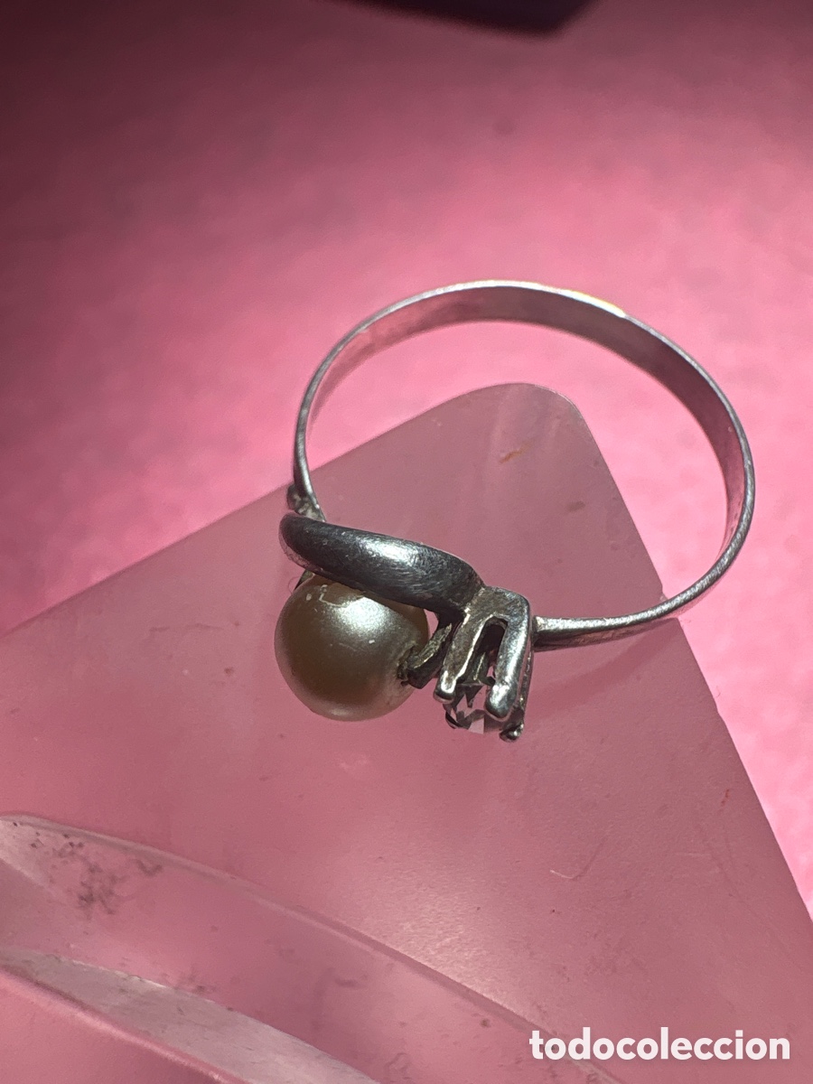 Joyeria: Anillo plata de ley con perla y circonita (A4) - Foto 2