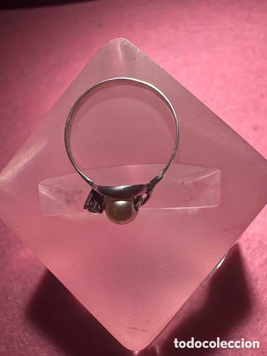 Joyeria: Anillo plata de ley con perla y circonita (A4) - Foto 3