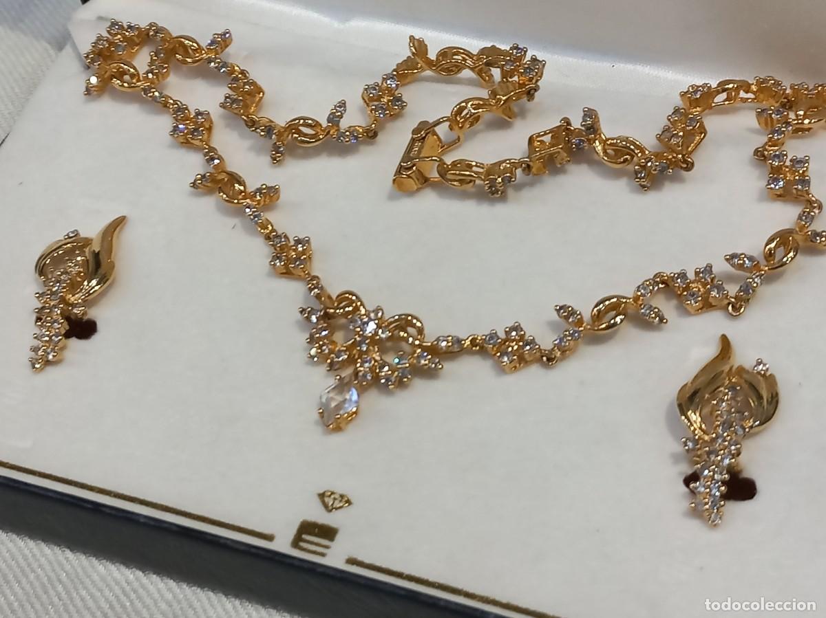 Joyeria: GARGANTILLA Y PENDIENTES chapado &uml;EDUAR&uml; isabelino-todo pedrer&iacute;a cristal