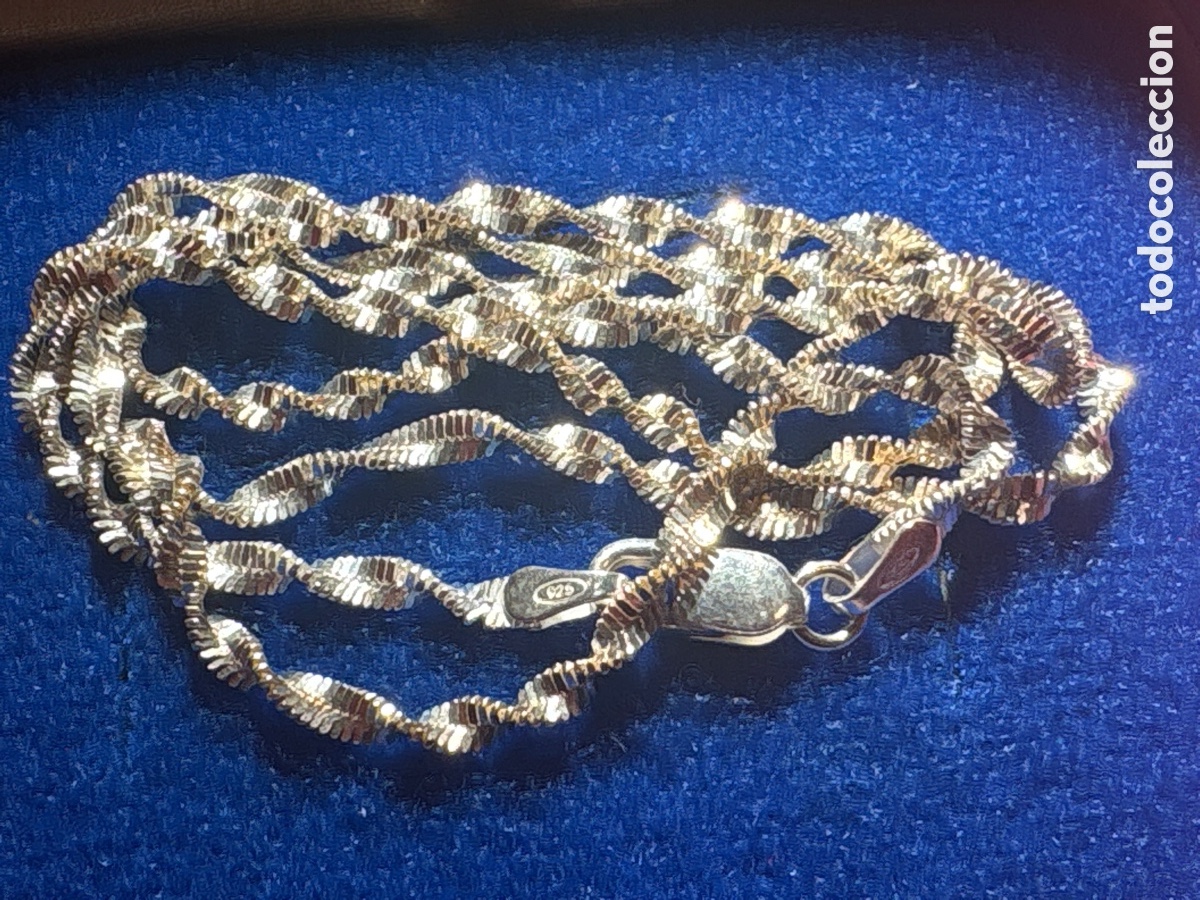 Joyeria: Cadena rizada playa de ley 925, longitud cerrada 22cm, peso 5,29 gramos (A4)