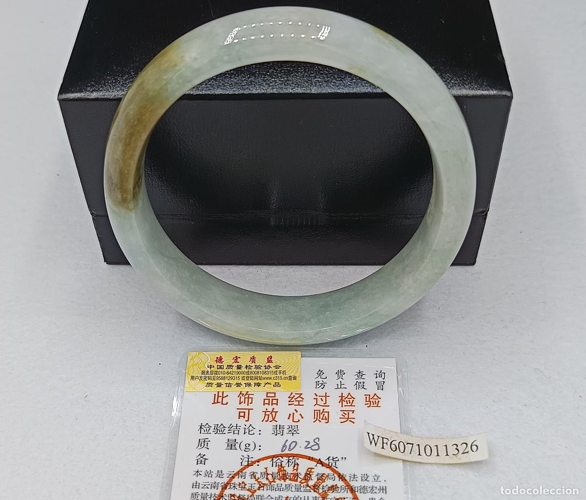 Joyeria: BRAZALETE CHINO VINTAGE DE GRAN JADE JADE&Iacute;TA NATURAL CALIDAD A Y CON CERTIFICADO. PESO: 60,28 GRAMOS