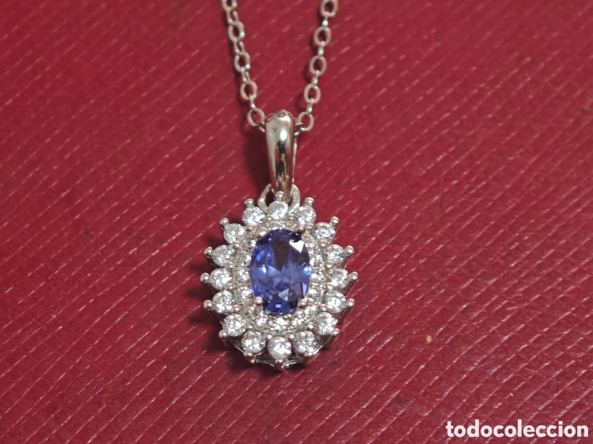 Joyeria: Colgante y cadena en plata de ley tanzanita natural