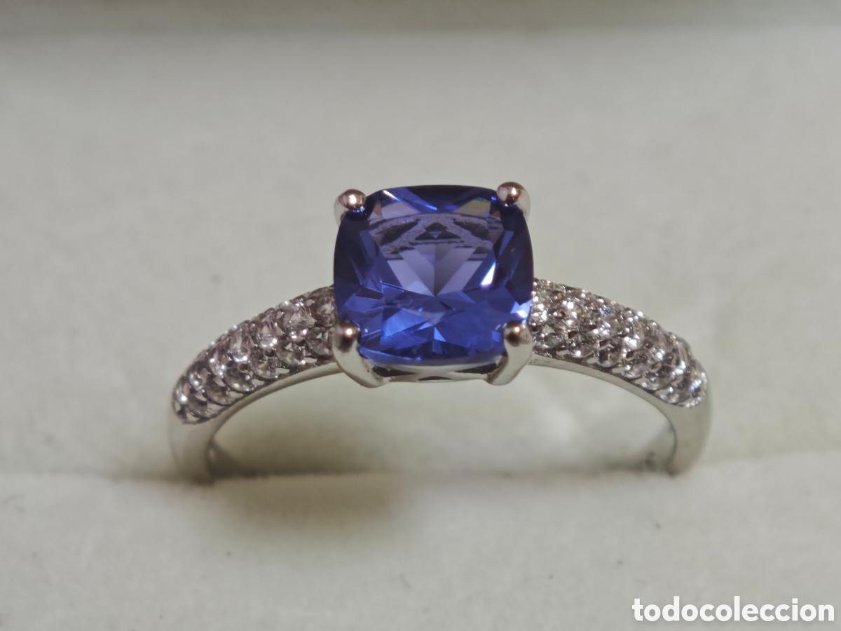 Joyeria: Anillo en plata de ley y tanzanita con circonitas