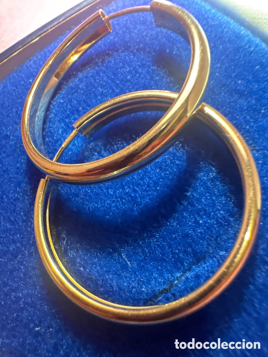 Joyeria: Pendientes aros plata 925 dorada (A2)
