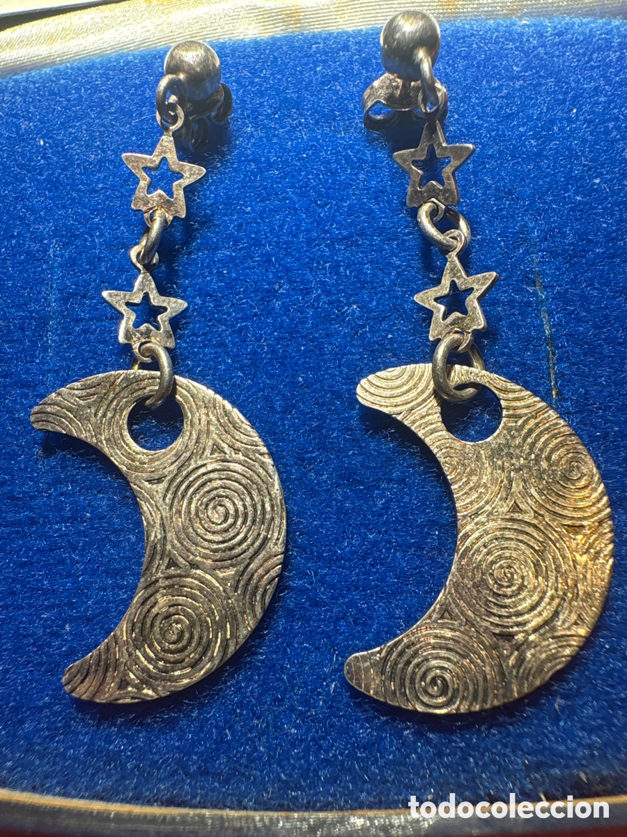 Joyeria: Pendientes Luna y estrellas plata de ley (A2)