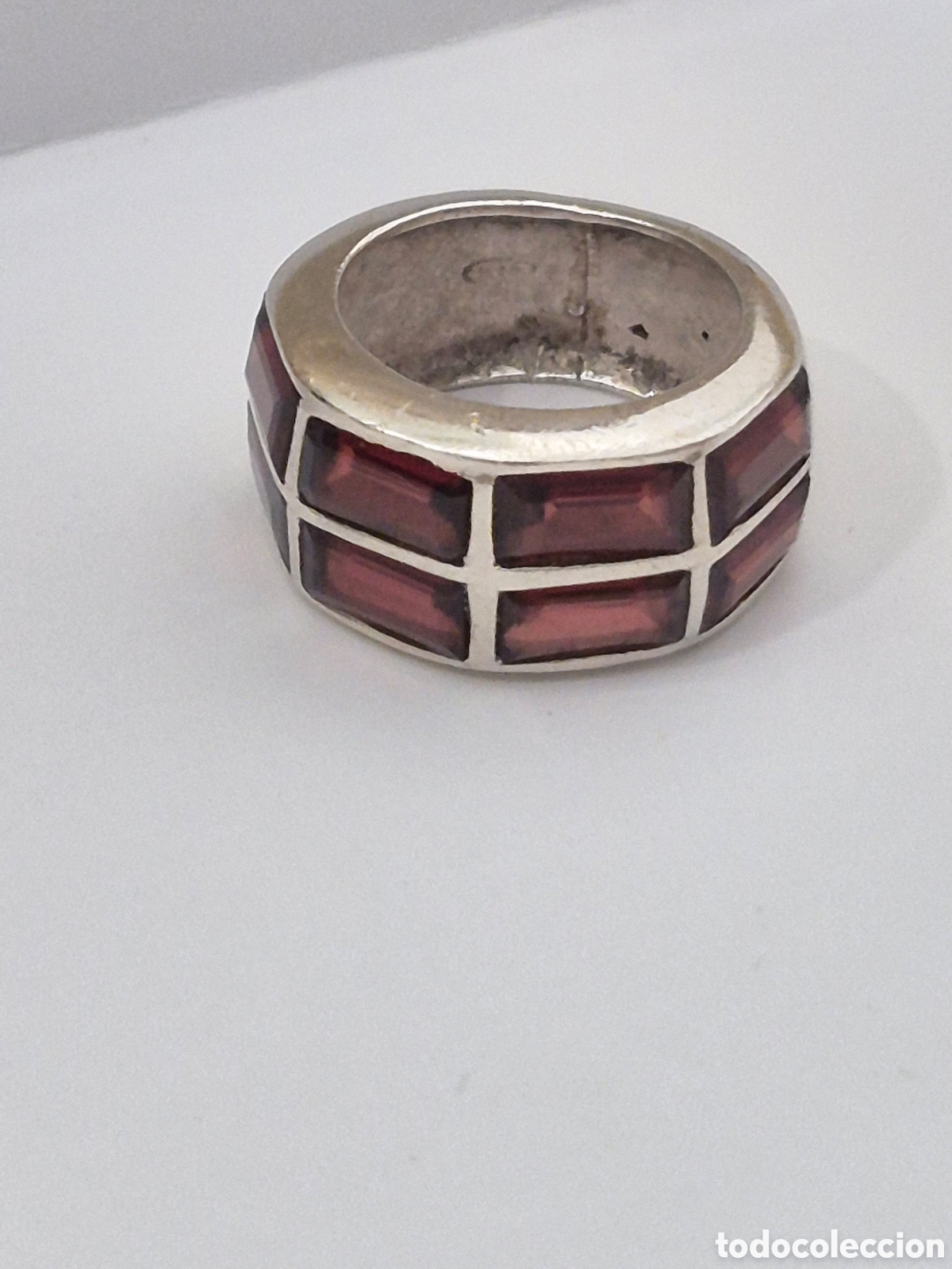 Joyeria: IMPRESIONANTE ANILLO DE PLATA DE LEY Y GRANATES. Ref S6 JOY ACT ANILLOS 200826