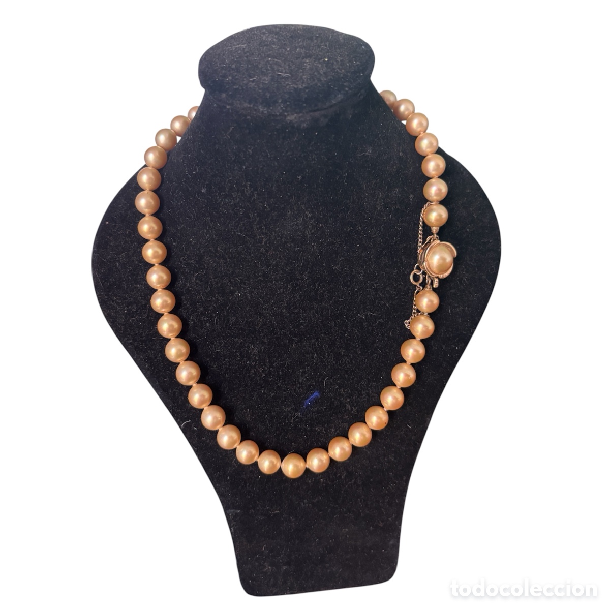 Joyeria: Collar de perlas doradas Majorica (42 cm / 8 mm)