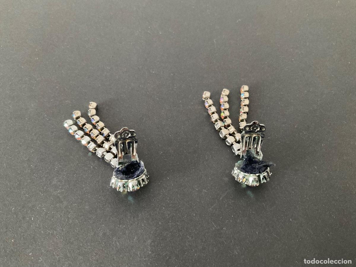 Joyeria: Pendientes vintage de clip con strass Aurora Borealis - Foto 5