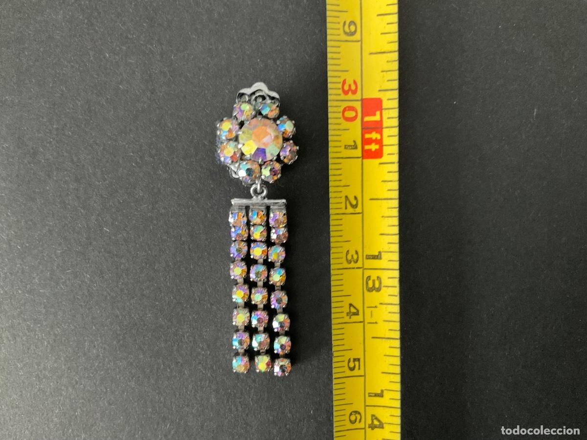 Joyeria: Pendientes vintage de clip con strass Aurora Borealis - Foto 6