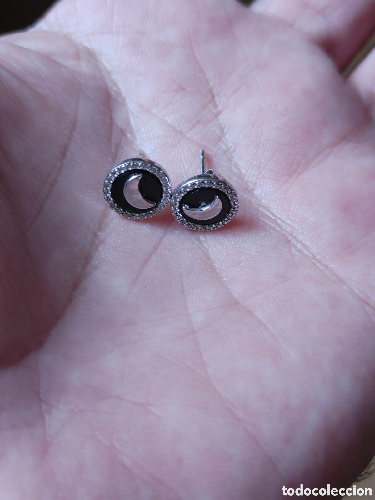Joyeria: Pendientes plata. Con medias lunas.