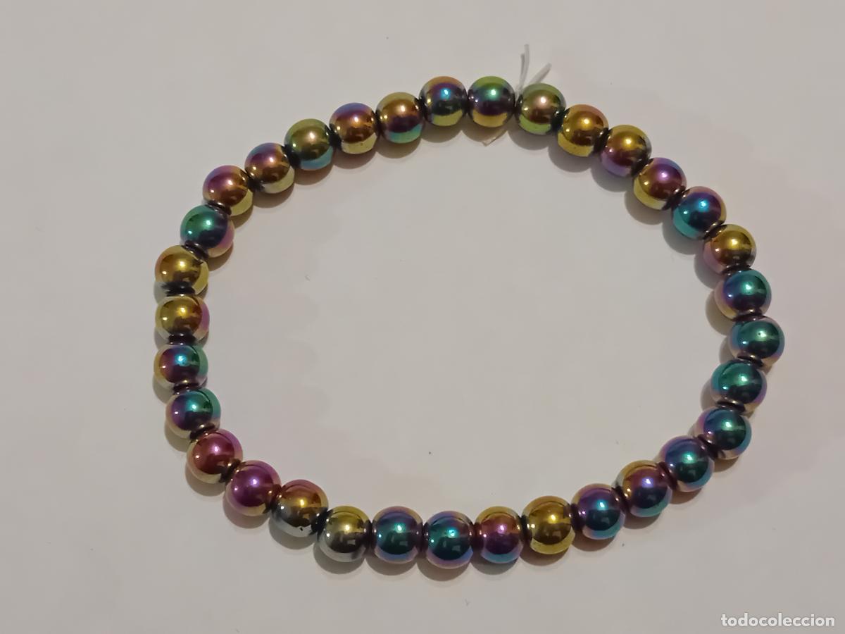 Joyeria: PULSERA HEMATITE MULTICOLOR IRIDISCENTE ELASTICA - Foto 2