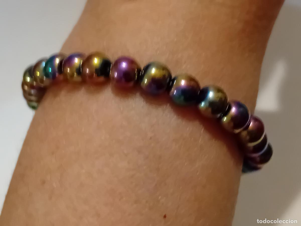Joyeria: PULSERA HEMATITE MULTICOLOR IRIDISCENTE ELASTICA - Foto 3