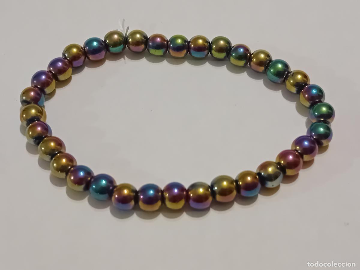 Joyeria: PULSERA HEMATITE MULTICOLOR IRIDISCENTE ELASTICA - Foto 5