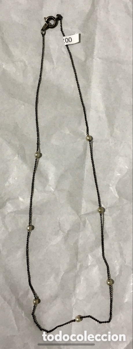 Joyeria: Gargantilla. Plata y perlas. A&ntilde;os 80.