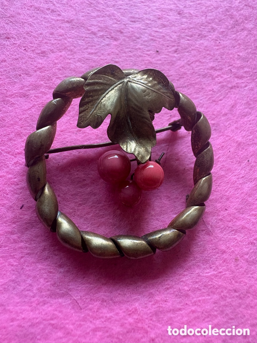 Gioielleria: Antiguo broche modernista racimo de uvas (A1)