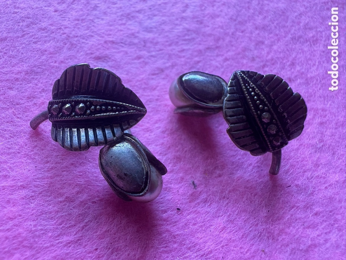 Joyeria: Pendientes Art Deco en flor y hojas (A1)