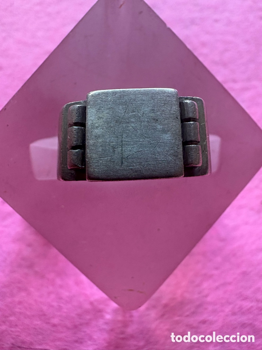 Joyeria: Anillo chevalier plata de ley maciza, a&ntilde;os 30 (A1)