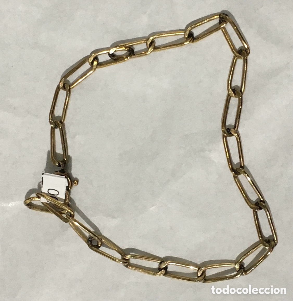 Joyeria: Pulsera de eslabones. Plata. Chapada en oro. A&ntilde;os 80.