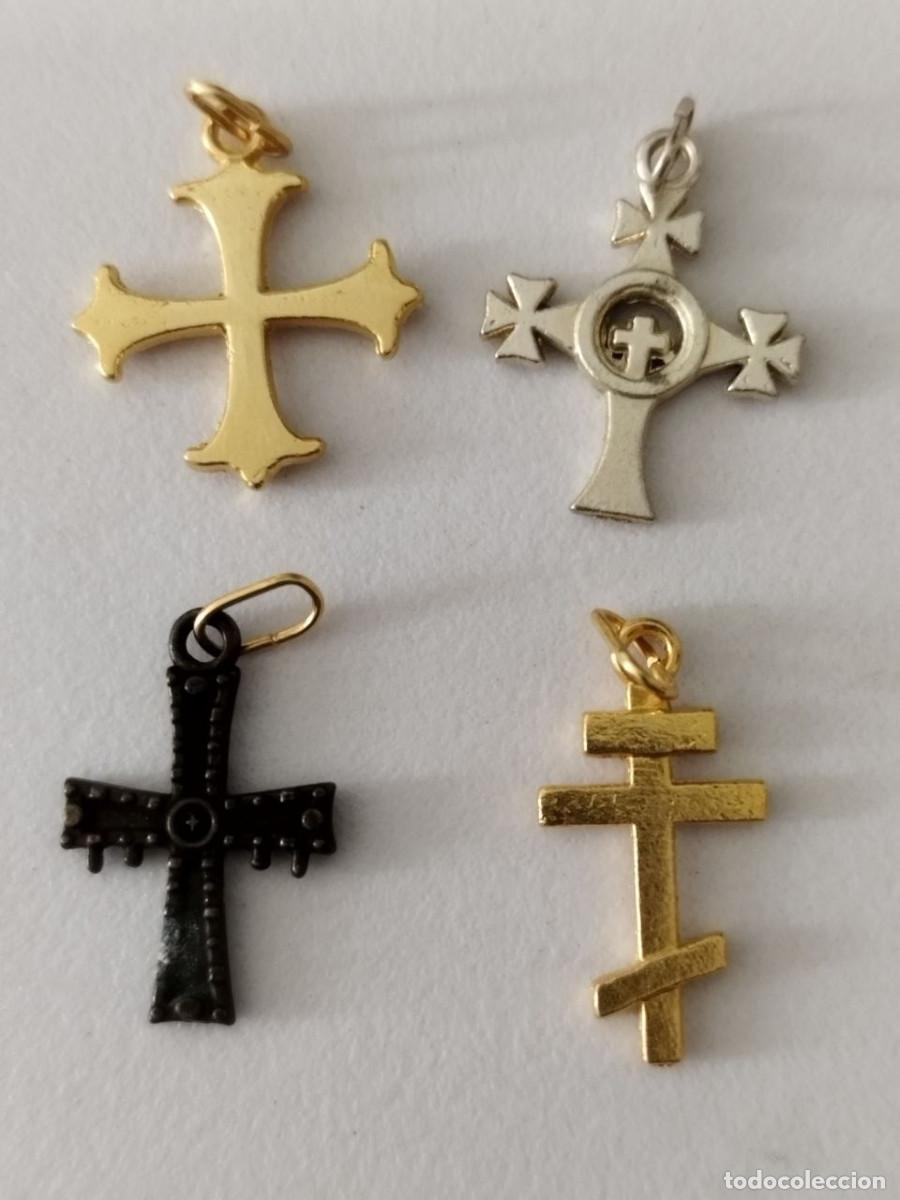 Joyeria: Lote 4 cruces colgantes bizantinas y ortodoxas: griegas rusa y Justino II