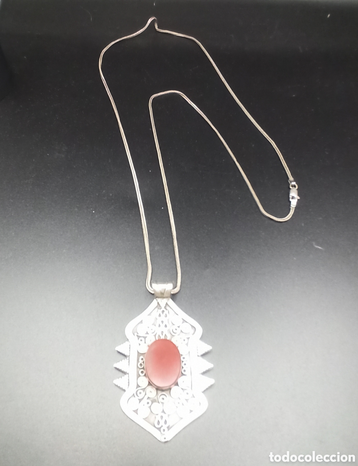 Joyeria: Colgante Turcomano Coralina y cordon plata