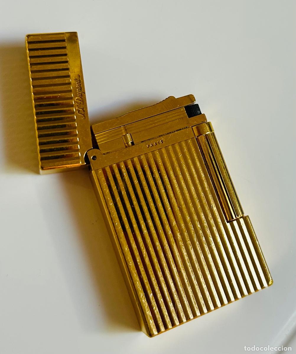 Joyeria: S.T. DUPONT LIGNE 2 VINTAGE DORADO &ndash; GUILLONCH&Eacute; L&Iacute;NEAS VERTICALES &ndash; MADE IN FRANCE