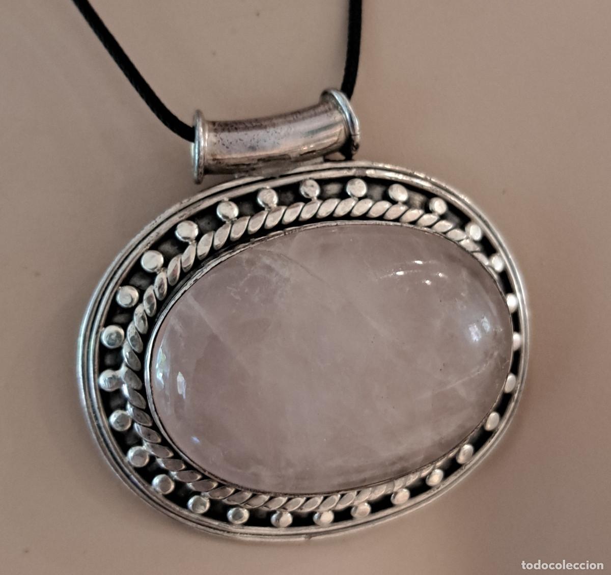 Joyeria: COLGANTE DE PLATA DE LEY 925 Y PIEDRA DE CUARZO ROSA - HECHO A MANO ref. DY