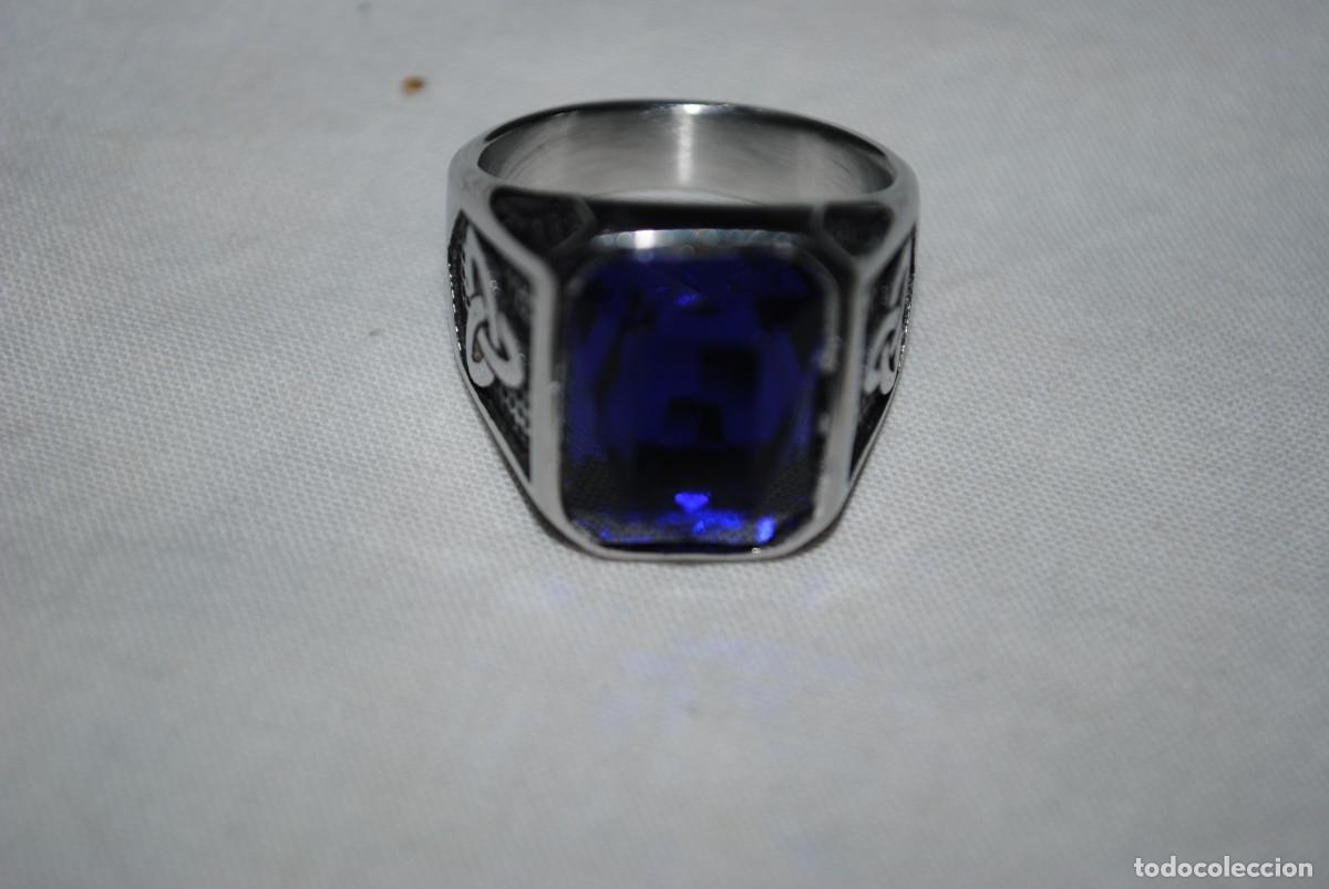 Joyeria: ANILLO DE ACERO CON PERLA AZUL MARINO - Foto 3