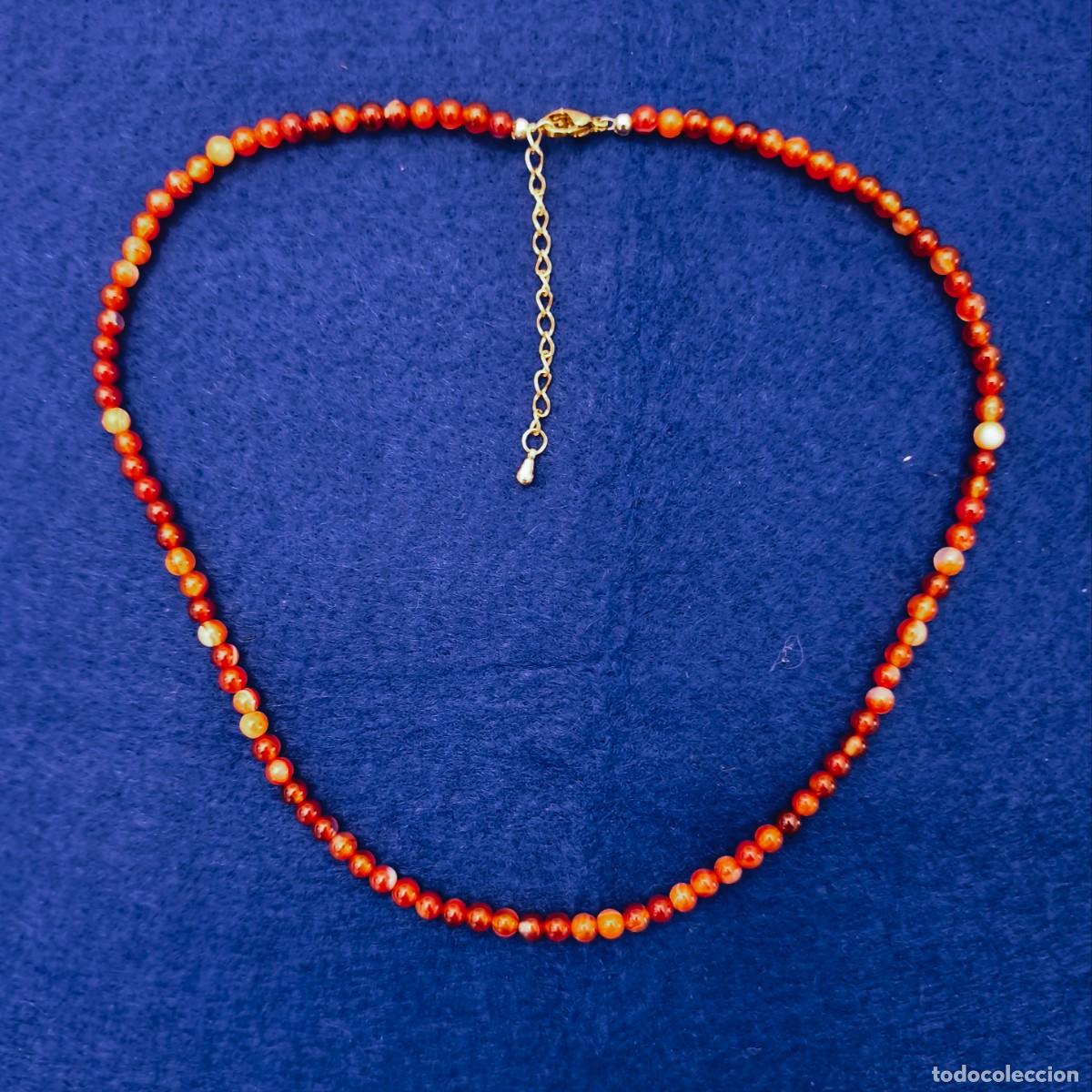 Joyeria: Gargantilla &aacute;gata carneola bola ALPACA DORADA.MED. CMS