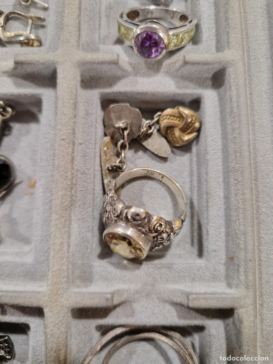 Joyeria: Lote de m&aacute;s de 40 objetos de plata y plata dorada. - Foto 12