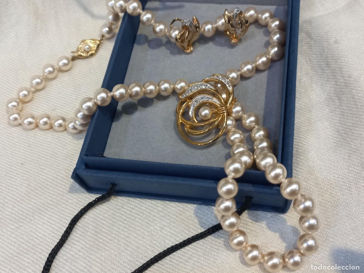 Joyeria: COLLAR PERLAS (30cm) CENTRO/BROCHE (opcional) Y PENDIENTES