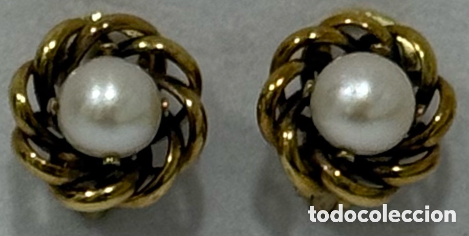 Joyeria: ANTIGUOS PENDIENTES ORO 18k Y PERLAS - Foto 4