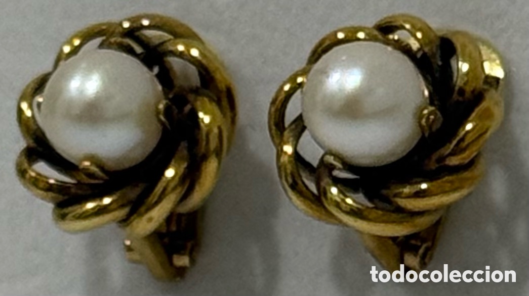 Joyeria: ANTIGUOS PENDIENTES ORO 18k Y PERLAS - Foto 5